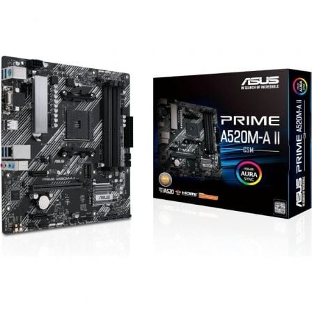 Placa Base Asus Prime A520M-A II/CSM Socket AM4/ DDR4/ PCIe 3.0/ Micro ATX | TecnoSoft art asu pb20prime20a520m a20ii csm 1