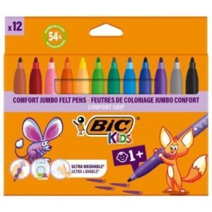 Rotuladores Punta Ancha Bic Kids Comfort Jumbo 517250/ 12 unidades/ Colores Surtidos | TecnoSoft art bic rotu20kids20jumbo20517250 1