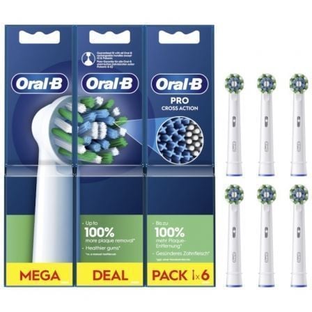 Cabezal de Recambio para cepillo Oral-B Pro Cross Action/ Pack 6 uds | TecnoSoft art bra pae cab20pro20ca206u 1