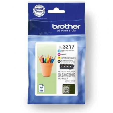 Cartucho de Tinta Original Brother LC3217VAL/ Multipack/ Negro/ Cian/ Magenta/ Amarillo | TecnoSoft art bro c lc3217val 1