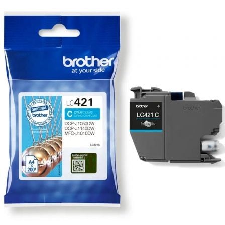 Cartucho de Tinta Original Brother LC421/ Cian | TecnoSoft art bro c lc421c 1