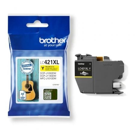 Cartucho de Tinta Original Brother LC421XL Alta Capacidad/ Amarillo | TecnoSoft art bro c lc421xly 1