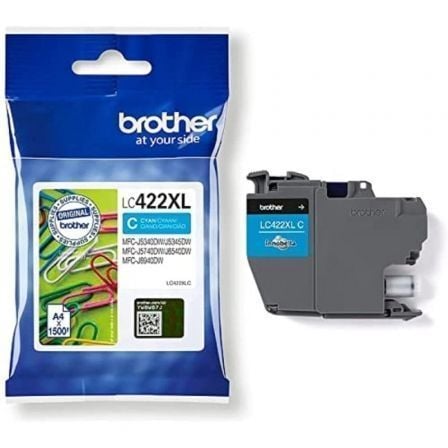 Cartucho de Tinta Original Brother LC-422 XL Alta Capacidad/ Cian | TecnoSoft art bro c lc422xlc 1