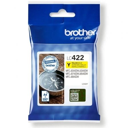 Cartucho de Tinta Original Brother LC-422/ Amarillo | TecnoSoft art bro c lc422y 1