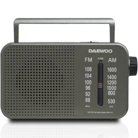 Radio Portátil Daewoo DW1121/con Cable/ a Pilas/ Gris | TecnoSoft art dae radio20dw1121 1
