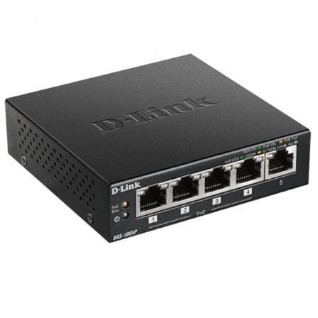 Switch D-Link DGS-1005P 5 Puertos/ RJ-45 10/100/1000 PoE | TecnoSoft art dlk dgs 1005p 1
