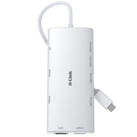 Docking USB Tipo-C D-Link DUP-A01/ 1xUSB/ 2xUSB Tipo-C/ 2xHDMI 4K/ 1xRJ45/ 1xLector de Tarjetas/ 1xUSB Tipo-C PD/ Blanco | TecnoSoft art dlk hub20dup a01 1