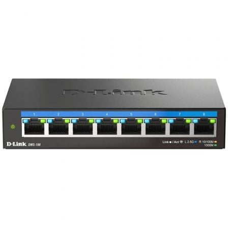 Switch D-Link DMS-108 8 Puertos/ RJ-45 10/100/1000/2.5 Gbps | TecnoSoft art dlk switch dms 108 1