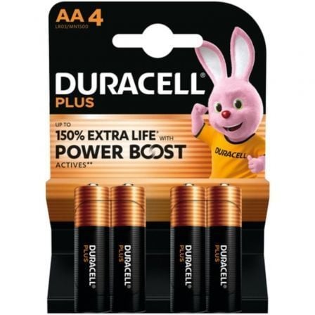 Pack de 4 Pilas AA Duracell Plus Power Boost DPBLR6B4/ 1.5V/ Alcalinas | TecnoSoft art drc pila20dpblr6b4 1