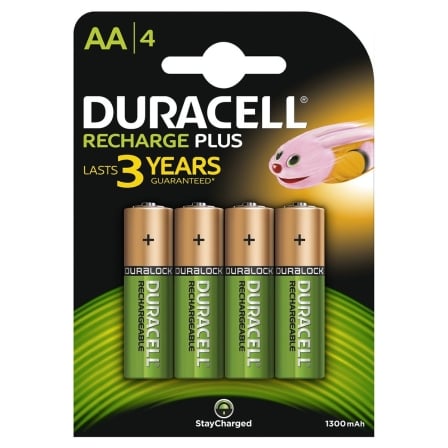 Pack de 4 Pilas AA Duracell HR6-B/ 1.2V/ Recargables | TecnoSoft art drc pila20hr6 b 1