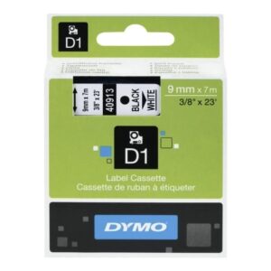 Cinta Rotuladora Adhesiva de Plástico Dymo D1 40913/ para Label Manager/ 9mm x 7m/ Negra-Blanca | TecnoSoft art dym cinta d1 9x7 negro blan 1