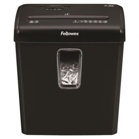 Destructora Fellowes P-30C/ Corte en Partículas de 4 x 34mm/ Negra | TecnoSoft art fell destructora20p 30c 1