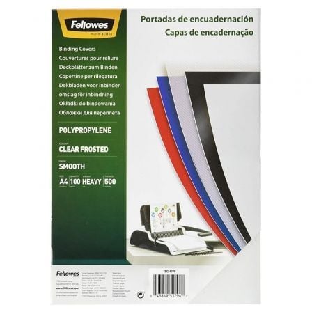 Portadas de Polipropileno Fellowes 54770/ A4/ 500 Micras/ 100 unidades/ Helado Claro | TecnoSoft art fell portada 54770 1