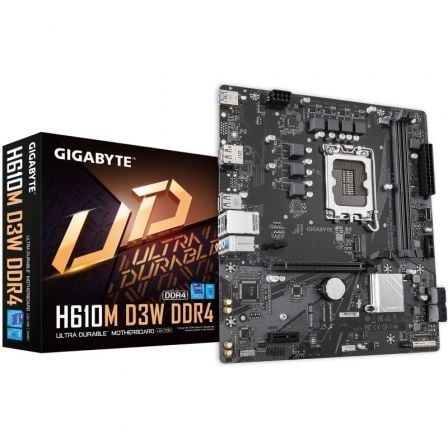 Placa Base Gigabyte H610M D3W DDR4 Socket 1700/ DDR4/ PCIe 4.0/ Micro ATX | TecnoSoft art gig pb h610m d3w drr4 1