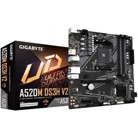 Placa Base Gigabyte A520M DS3H V2 Socket AM4/ DDR4/ PCIe 3.0/ Micro ATX | TecnoSoft art gig pb20a520m20ds3h20v2 1