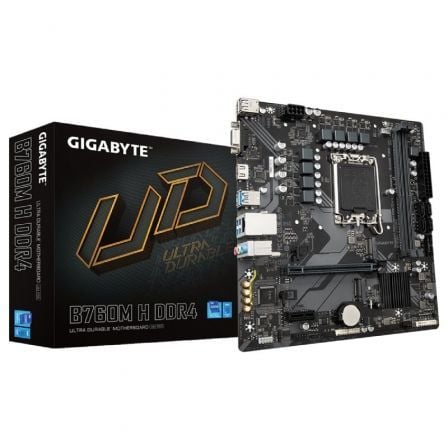 Placa Base Gigabyte B760M H DDR4 Socket 1700/ DDR4/ PCIe 4.0/ Micro ATX | TecnoSoft art gig pb20b760m20h20ddr4 1