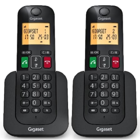 Teléfono Inalámbrico Gigaset Elemental 400 DUO/ Negro | TecnoSoft art giga tel20elemental2040020d20bk 1