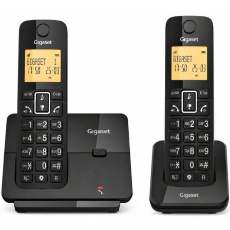 Teléfono Inalámbrico Gigaset Essential 300 DUO/ Negro | TecnoSoft art giga tel20essential2030020d20bk 1