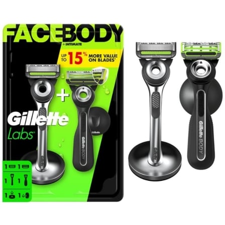 Pack de 2 Cuchillas de Afeitar Gillette GilletteLabs FaceBody + Intimate | TecnoSoft art gille cuchillas20labs 1