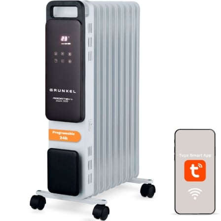 Radiador de Aceite Grunkel RD-2000PRO/ 3 Potencias/ 2000W/ 9 Elementos/ WiFi | TecnoSoft art grk pae rad rd 2000pro 1