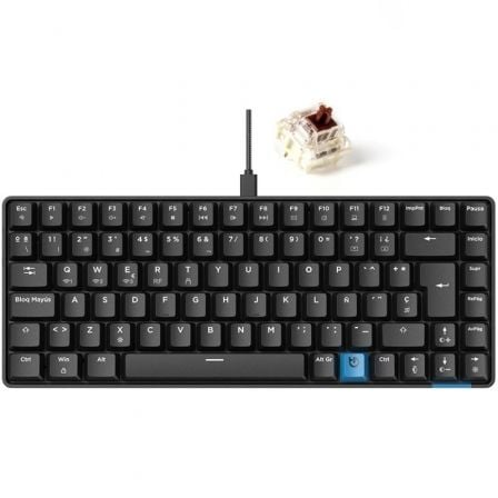 Teclado Gaming Mecánico Inalámbrico Hiditec GM1K/ Hot-Swap switch Gateron Brown | TecnoSoft art hid tec gm1k bk sw bw 1