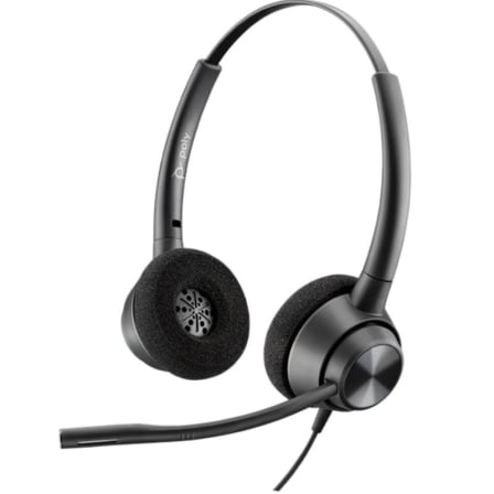 Auriculares Poly EncorePro 320/ con Micrófono/ QD/ Negros | TecnoSoft art hp pol2077t26aa 1