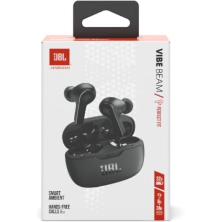 Auriculares Bluetooth JBL Vibe Beam con estuche de carga/ Autonomía 8h/ Negra | TecnoSoft art jbl aur20vibe20beam20bk 1
