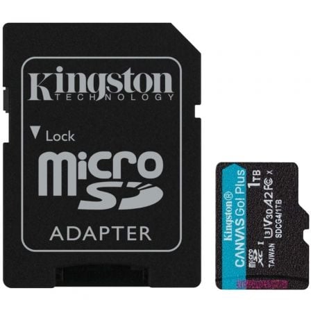 Tarjeta de Memoria Kingston CANVAS Go! Plus 1TB microSD XC con Adaptador/ Clase 10/ 200MBs | TecnoSoft art kin microsd20sdcg4201tb 1