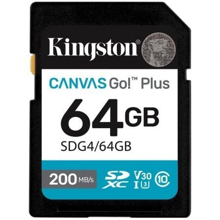 Tarjeta de Memoria Kingston CANVAS Go! Plus 64GB SD XC/ Clase 10/ 200MBs | TecnoSoft art kin sd20sdg42064gb 1