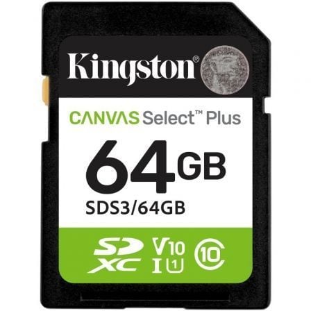 Tarjeta de Memoria Kingston CANVAS Select Plus 64GB SD XC/ Clase 10/ 100MBs | TecnoSoft art kin sd20sds32064gb 1