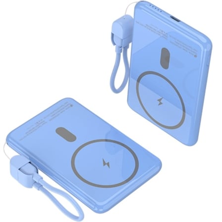 Powerbank 5000mAh Leotec LEPOWW20W5B/ 20W/ Wireless/ Azul/ Incluye Cable USB Tipo-C | TecnoSoft art leo bat20pb20inal202020500020bl 1