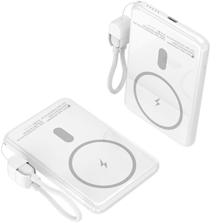 Powerbank 5000mAh Leotec LEPOWW20W5W/ 20W/ Wireless/ Blanca/ Incluye Cable USB Tipo-C | TecnoSoft art leo bat20pb20inal202020500020wh 1