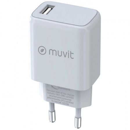 Cargador de Pared Muvit For Change MCACC0002/ 1xUSB/ 15W | TecnoSoft art muv carga20mcacc0002 1