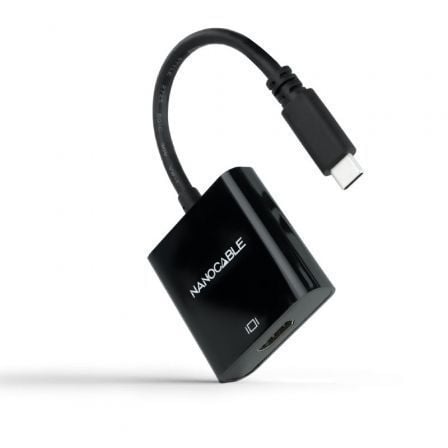 Conversor Nanocable 10.16.4102-BK/ USB Tipo-C Macho – HDMI Hembra/ 15cm/ Negro | TecnoSoft art nan adp20102016204102 bk 1