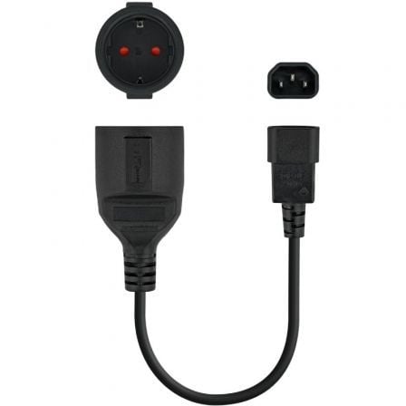 Adaptador Alimentación Nanocable 10.22.0902/ C14 Macho – CEE7 Hembra/ 50cm/ Negro | TecnoSoft art nan adp20102022200902 1