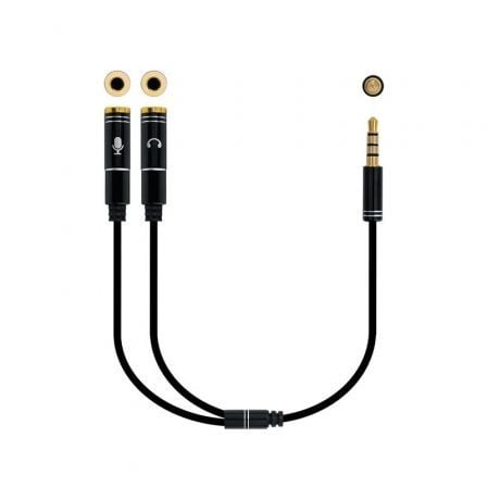 Cable Estéreo Nanocable 10.24.1202/ Jack 3.5 Macho – 2x Jack 3.5 Hembra/ 30cm/ Negro | TecnoSoft art nan adp20102024201202 1