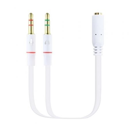 Cable Estéreo Nanocable 10.24.1203/ Jack 3.5 Hembra – 2x Jack 3.5 Macho/ 20cm/ Blanco | TecnoSoft art nan adp20102024201203 1
