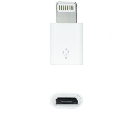 Adaptador Micro USB 2.0 Lightning Nanocable 10.10.4100/ Micro USB Hembra – Lightning Macho/ Blanco | TecnoSoft art nan adp20light20102010204100 1