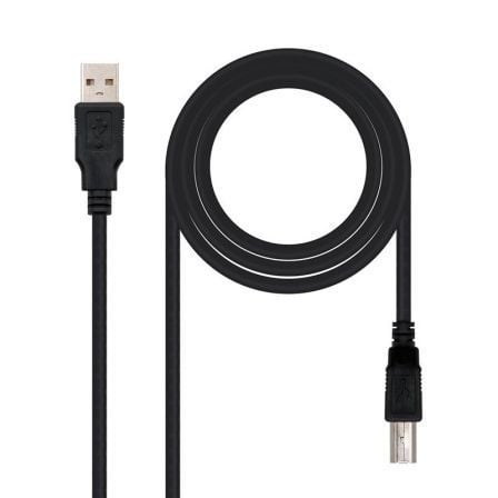 Cable USB 2.0 Impresora Nanocable 10.01.0104-BK/ USB Tipo-B Macho – USB Macho/ 3m/ Negro | TecnoSoft art nan cab20102001200104 bk 1