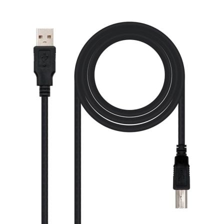 Cable USB 2.0 Impresora Nanocable 10.01.0105-BK/ USB Tipo-B Macho – USB Macho/ 4.5m/ Negro | TecnoSoft art nan cab20102001200105 bk 1