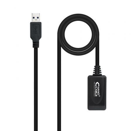 Cable Alargador USB 3.0 con Amplificador Nanocable 10.01.0311/ USB Macho – USB Hembra/ 5m/ Negro | TecnoSoft art nan cab20102001200311 1