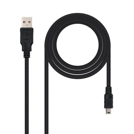 Cable USB 2.0 Nanocable 10.01.0402/ USB Macho – MiniUSB Macho/ 1.8m/ Negro | TecnoSoft art nan cab20102001200402 1