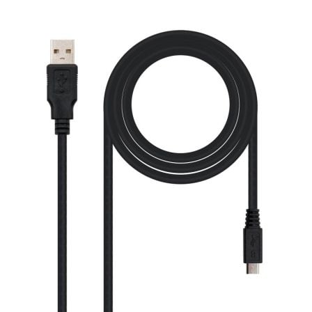 Cable USB 2.0 Nanocable 10.01.0500/ USB Macho – MicroUSB Macho/ 80cm/ Negro | TecnoSoft art nan cab20102001200500 1