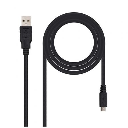 Cable USB 2.0 Nanocable 10.01.0501/ USB Macho – MicroUSB Macho/ 1.8m/ Negro | TecnoSoft art nan cab20102001200501 1