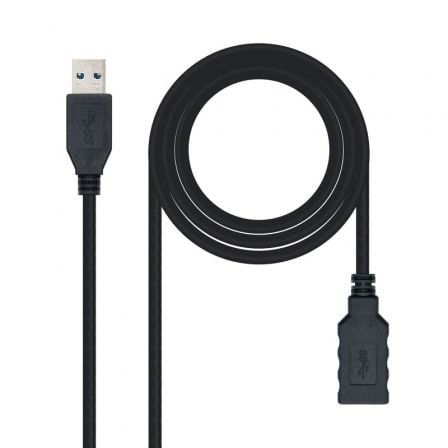Cable Alargador USB 3.0 Nanocable 10.01.0903-BK/ USB Macho – / USB Hembra/ 3m/ Negro | TecnoSoft art nan cab20102001200903 bk 1