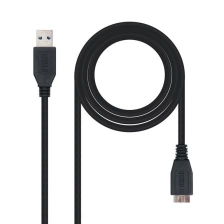 Cable USB 3.0 Nanocable 10.01.1101-BK/ USB Macho – MicroUSB Macho/ 1m/ Negro | TecnoSoft art nan cab20102001201101 bk 1