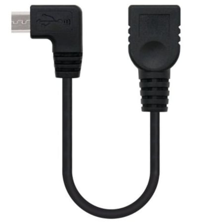 Cable USB 2.0 Nanocable 10.01.3600/ MicroUSB Macho – USB Hembra/ 15cm/ Negro | TecnoSoft art nan cab20102001203600 1