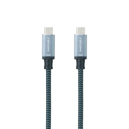 Cable USB 3.1 Tipo-C Nanocable 10.01.4101-COMB/ USB Tipo-C Macho – USB Tipo-C Macho/ Hasta 100W/ 10Gbps/ 1m/ Gris y Negro | TecnoSoft art nan cab20102001204101 comb 1