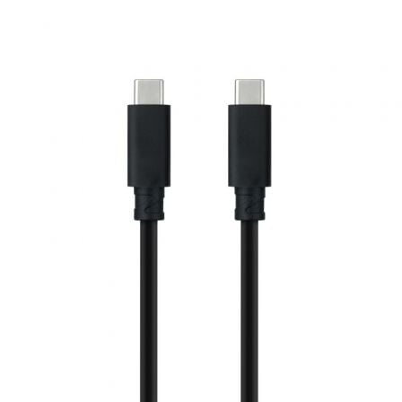 Cable USB 3.1 Tipo-C Nanocable 10.01.4102/ USB Tipo-C Macho – USB Tipo-C Macho/ Hasta 100W/ 10Gbps/ 2m/ Negro | TecnoSoft art nan cab20102001204102 1