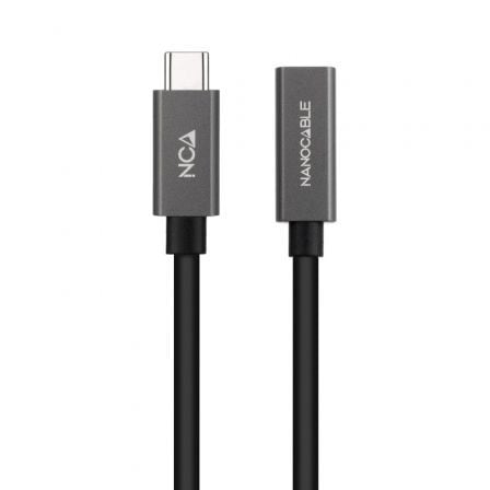 Cable Alargador USB 3.2 Nanocable 10.01.4400/ USB Tipo-C Macho – USB Tipo-C Hembra/ 50cm/ Negro | TecnoSoft art nan cab20102001204400 1